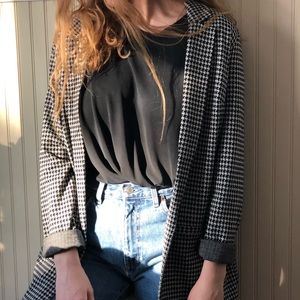 a black and white checkered blazer from h&m